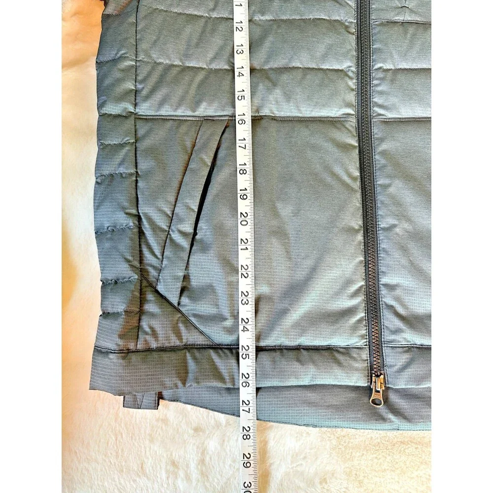 PRANA Lasser Men's Down Insulated Charcoal Hooded Puffer Jacket Sz M